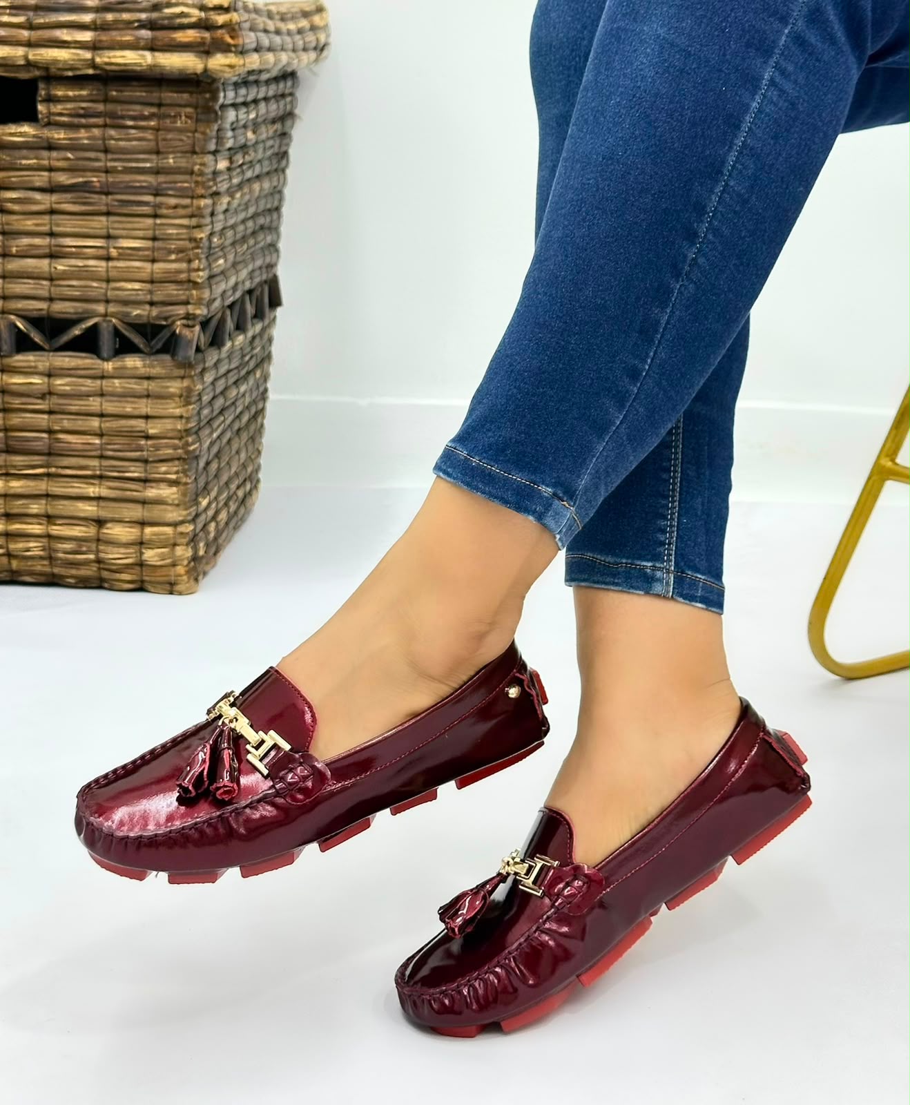 Mocasin lujan cuero charol